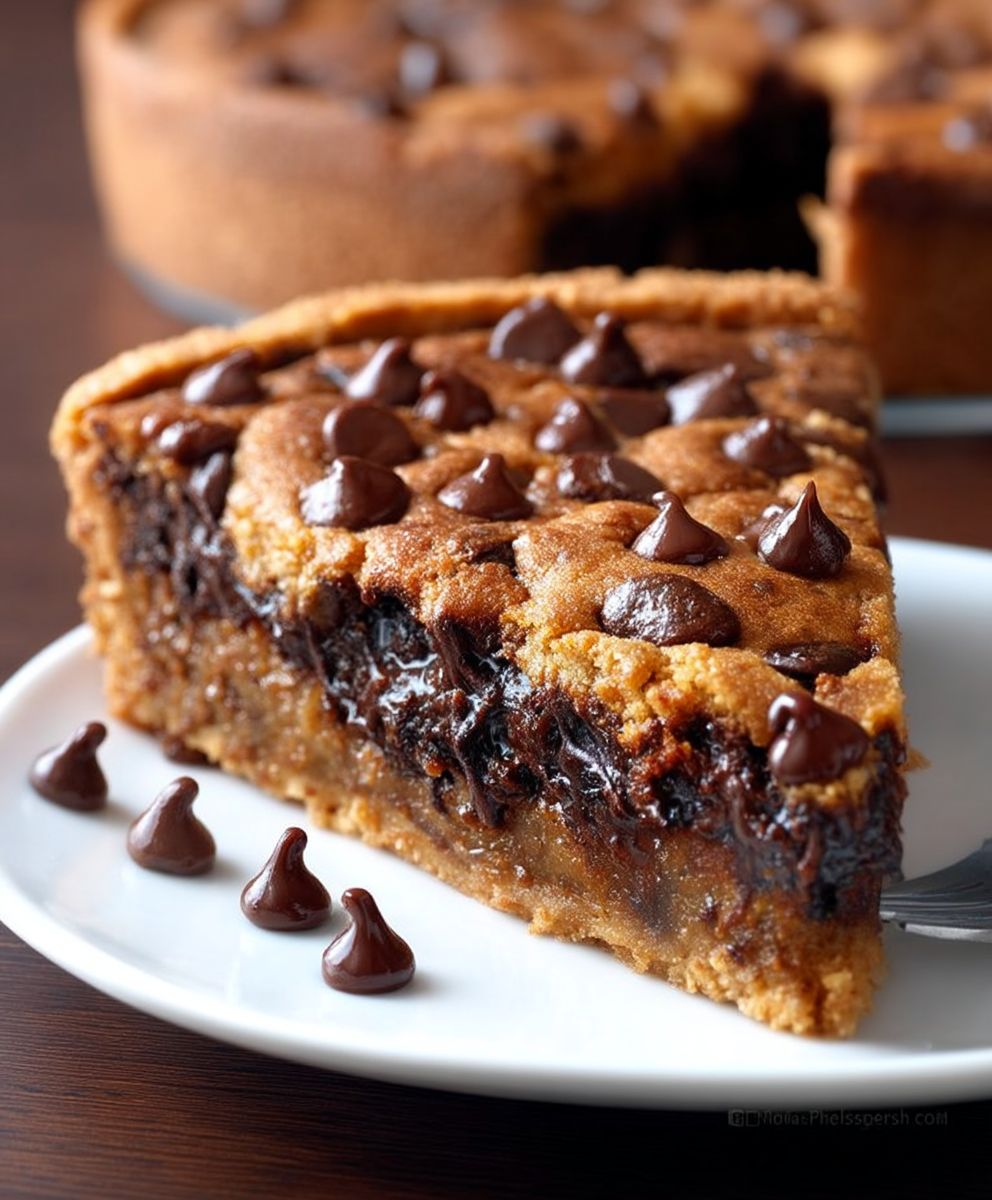 Healthy Chocolate Chip Cookie Pie