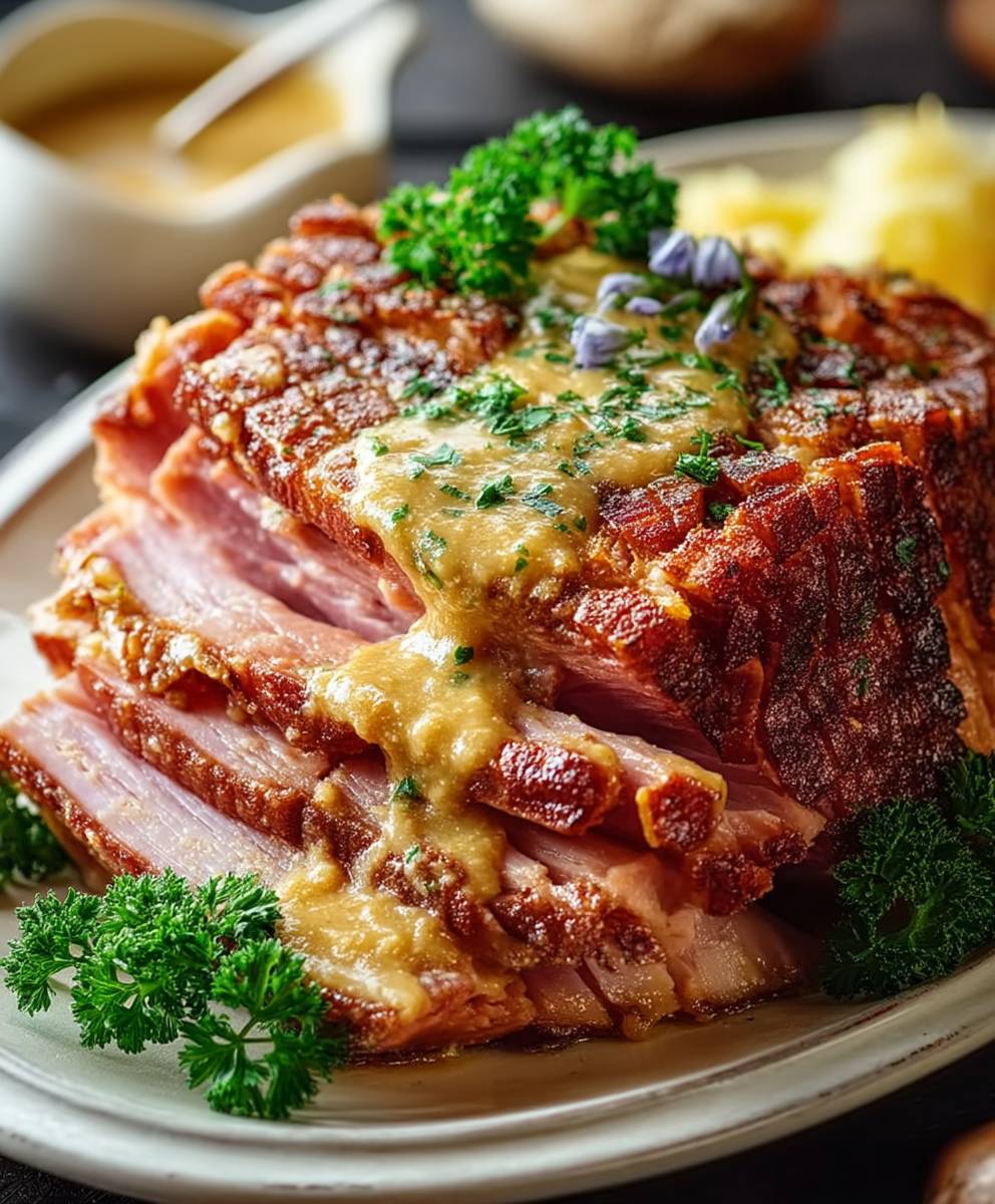 Creamy Mustard Pulled Ham