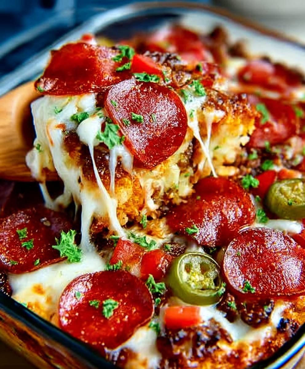 Keto Pizza Casserole Dinner