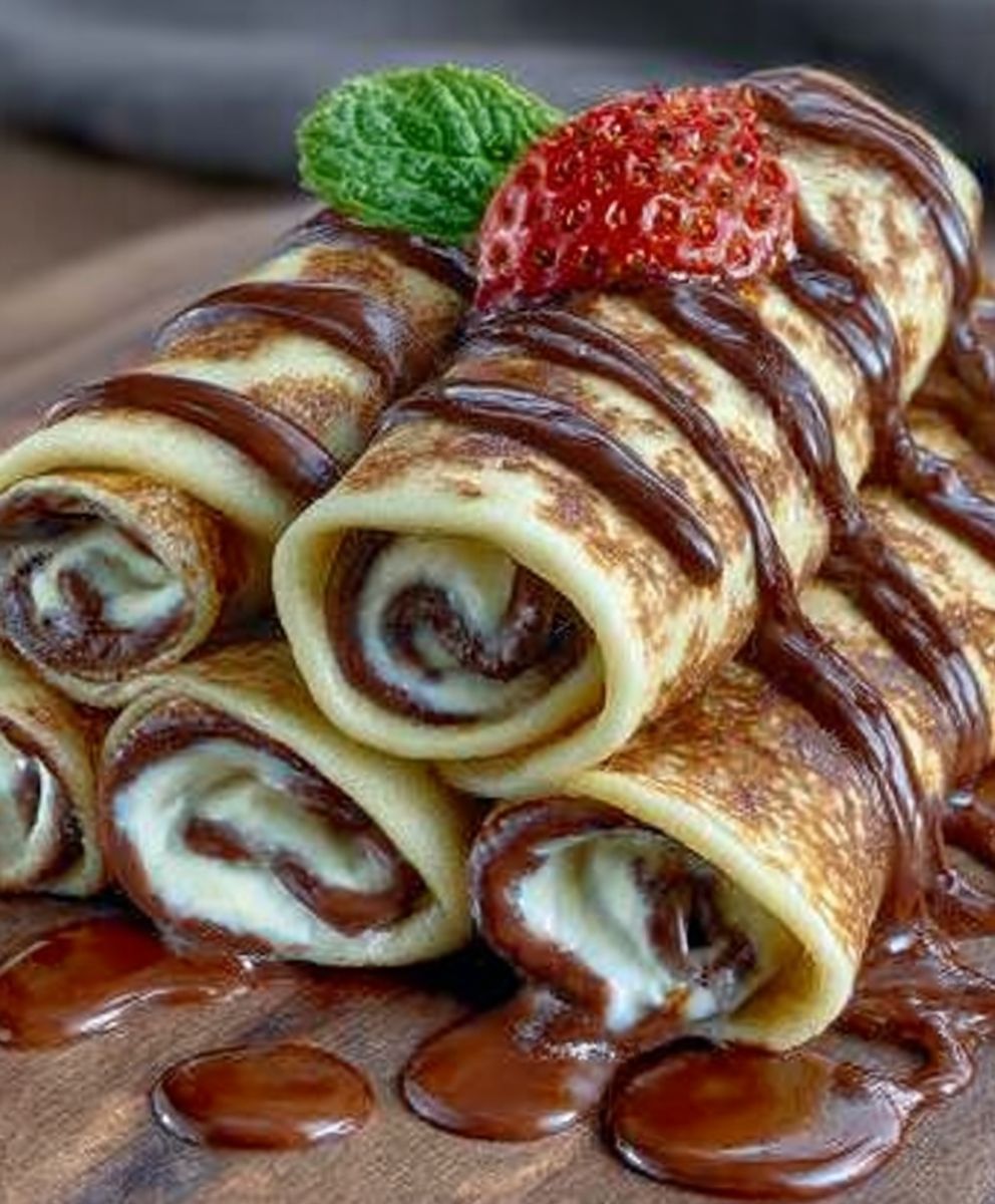 chocolate-filled rolled crepes