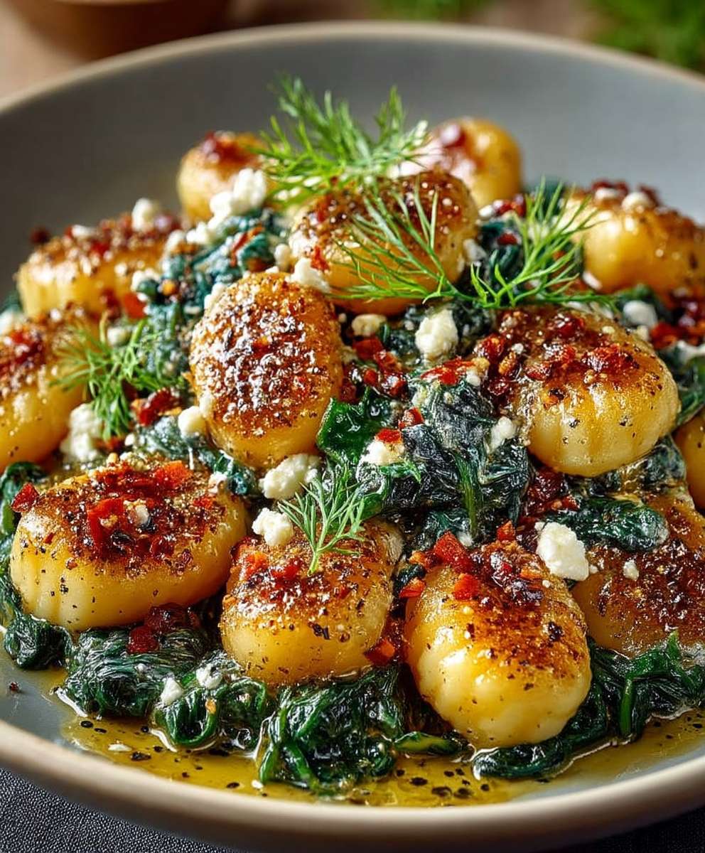 Creamy Gnocchi with Spinach Feta
