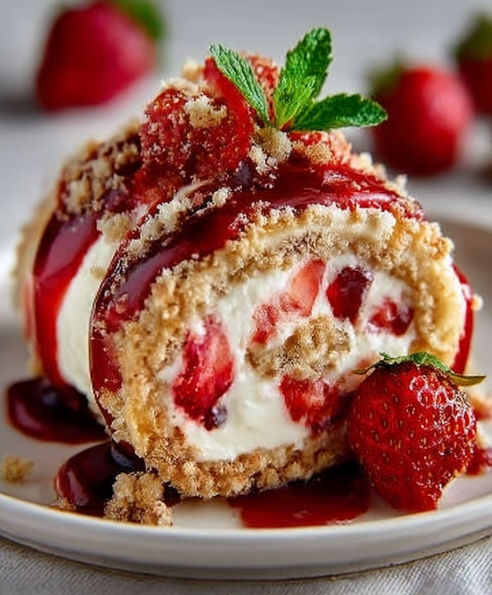Strawberry Shortcake Cheesecake Rolls