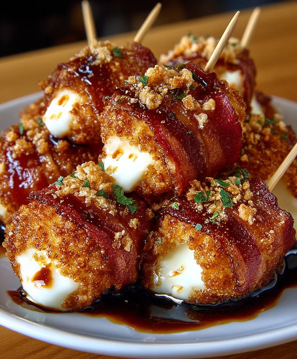 Crispy Bacon Mozzarella Poppers