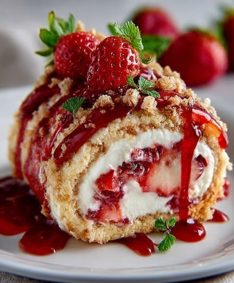 Strawberry Shortcake Cheesecake Rolls