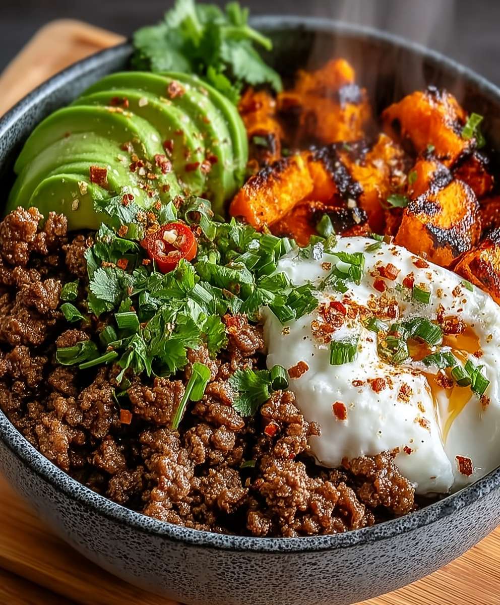 Ground Beef Hot Honey Bowl