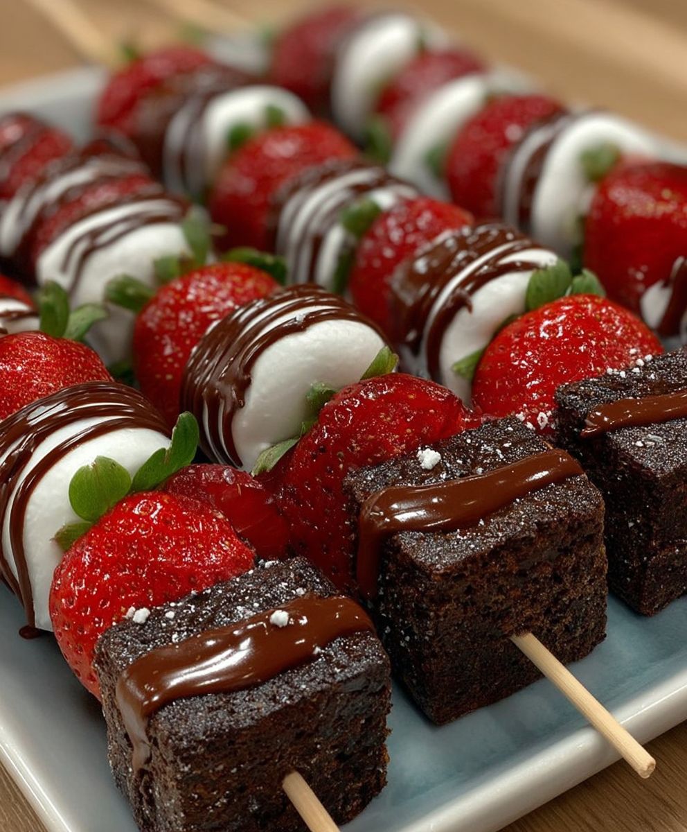 Strawberry Brownie Kabobs
