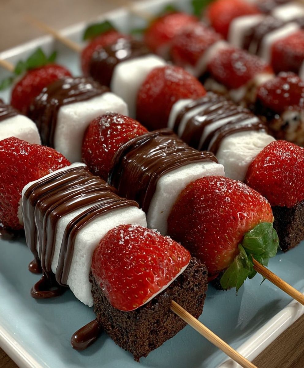 Strawberry Brownie Kabobs