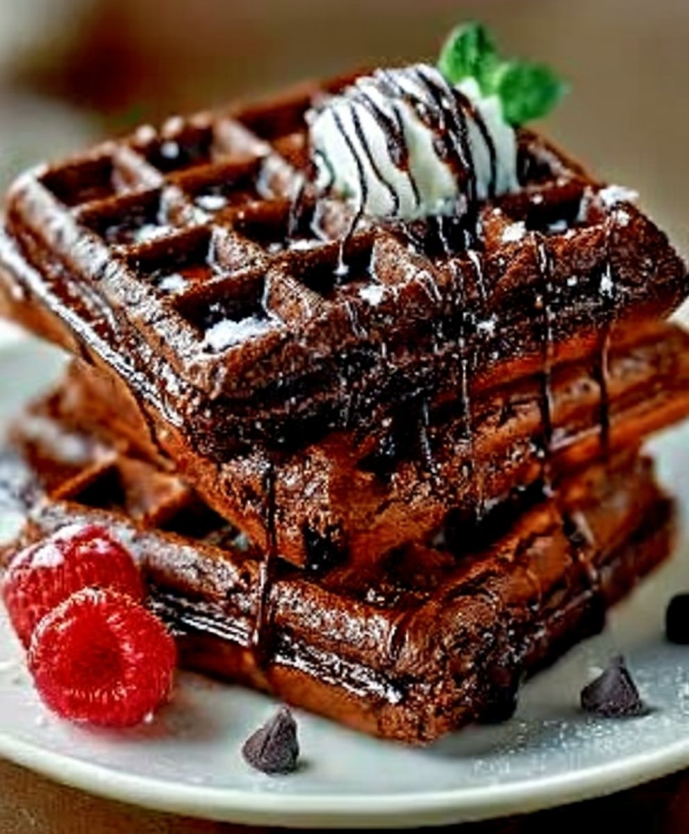 Fudgy Brownie Waffles