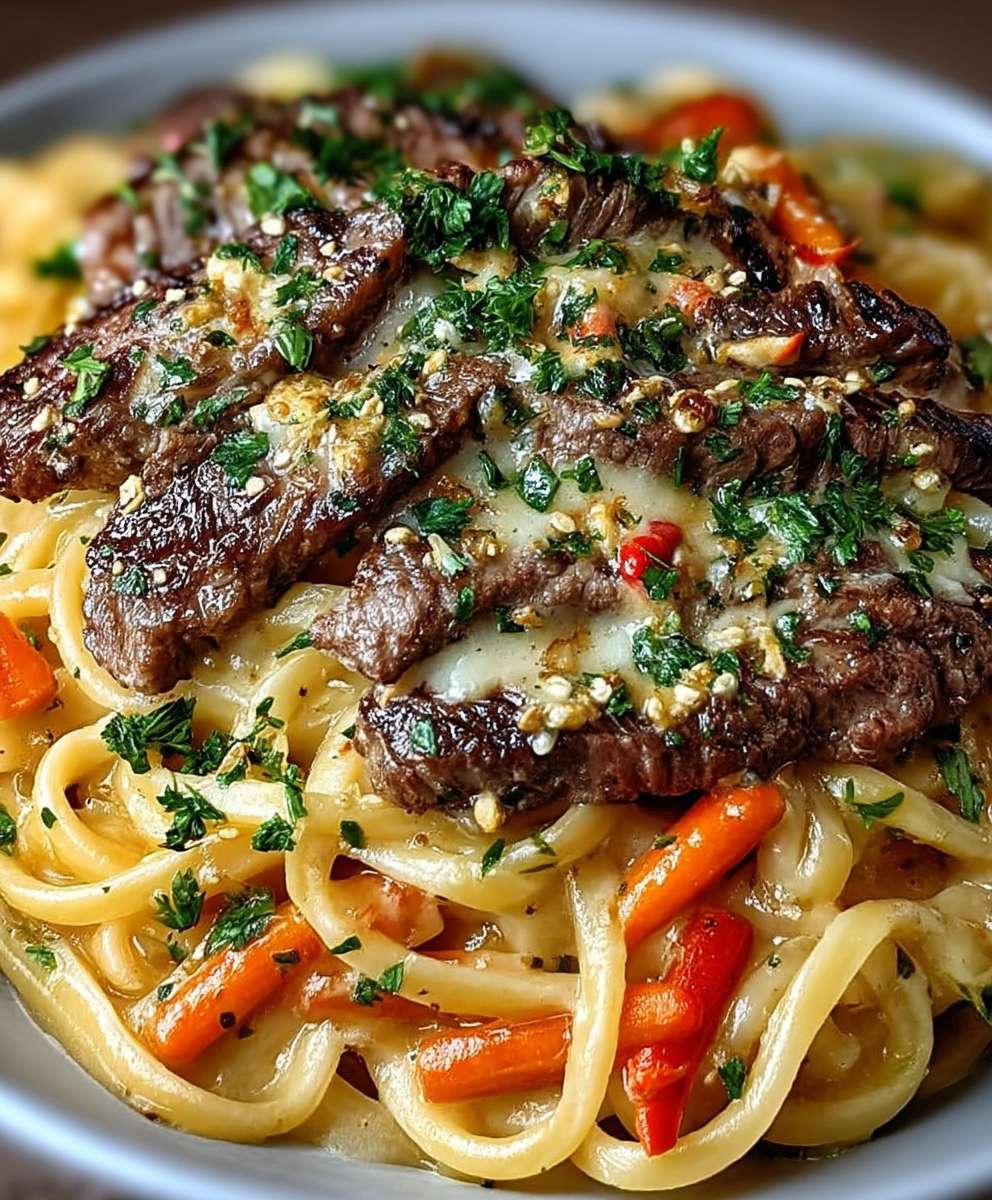 Cowboy Butter Steak Linguine | Garlic Herb Pasta Dinner image 2