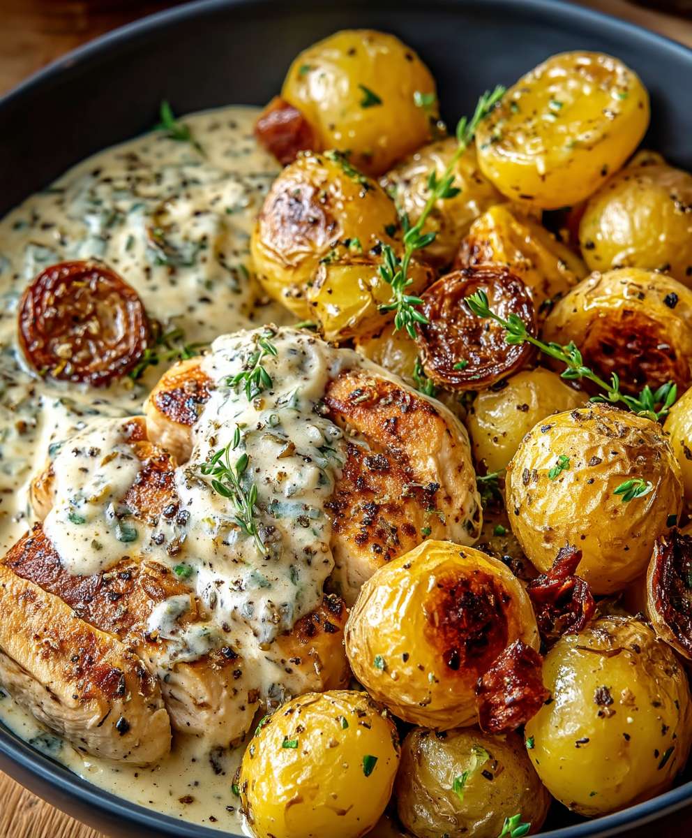 Creamy Garlic Chicken Potatoes image 2
