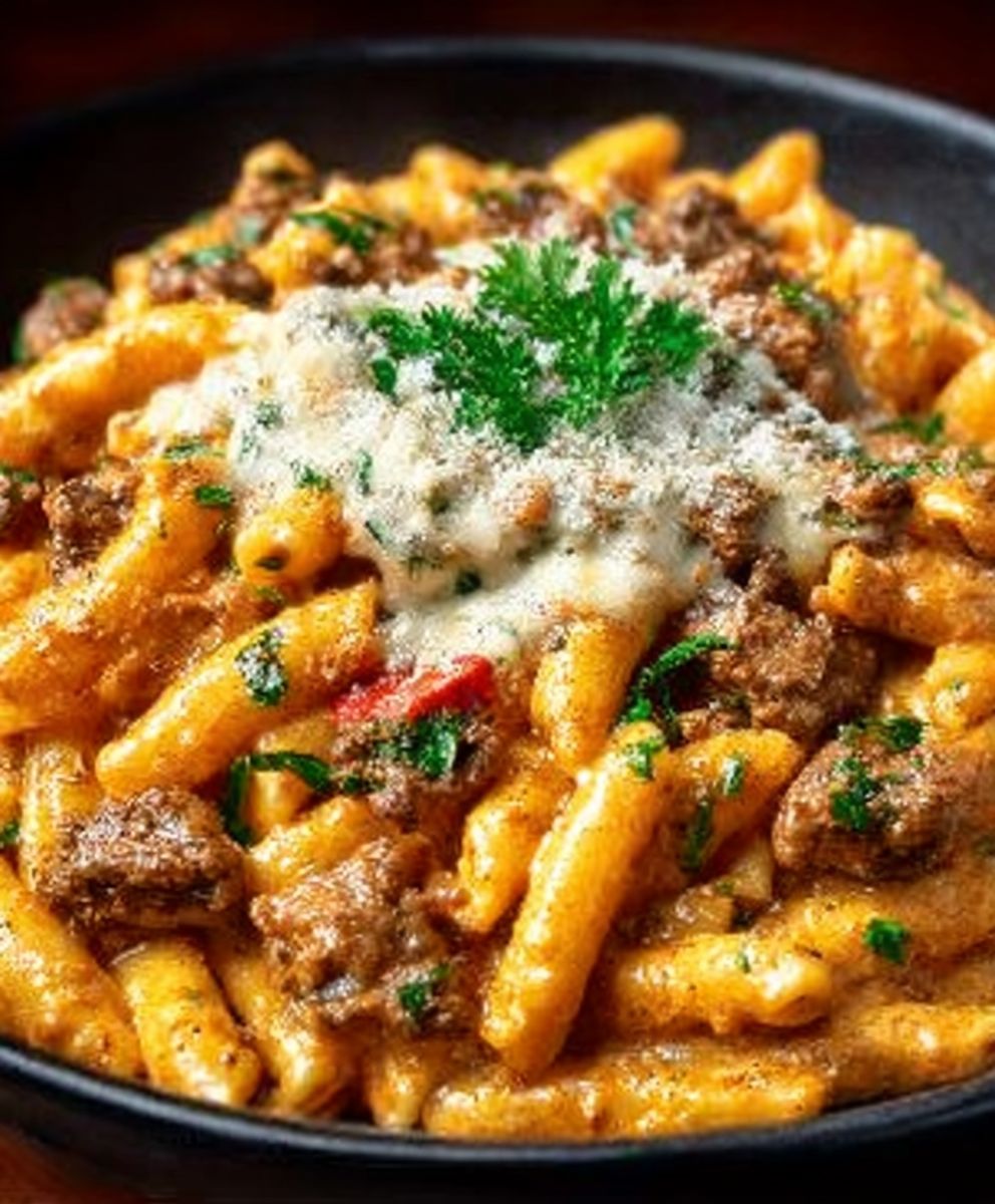 Creamy High Protein Beef Pasta image 2