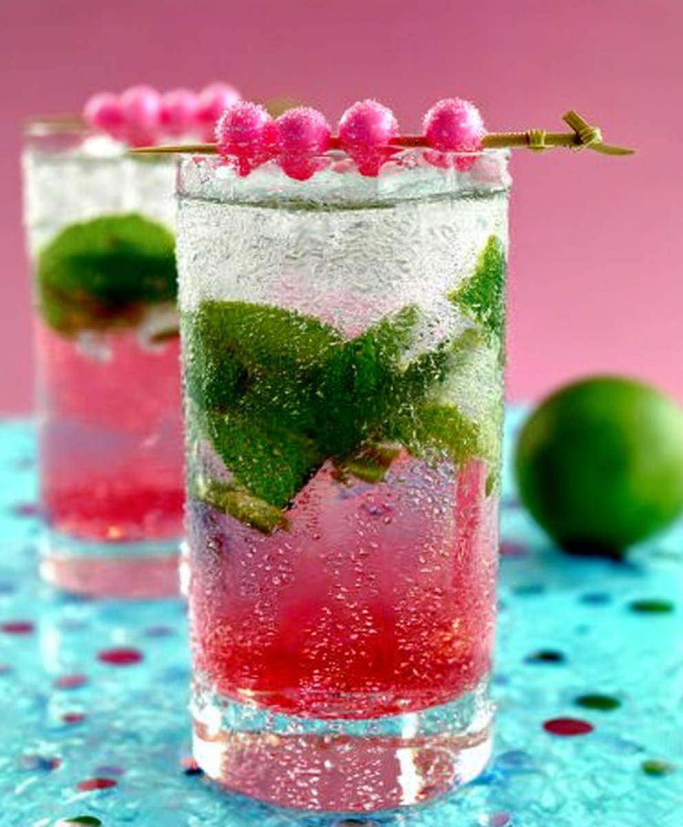 Bubblegum Mojito Cocktail | Easy Fun Alcoholic Party Drink Recipe image 2