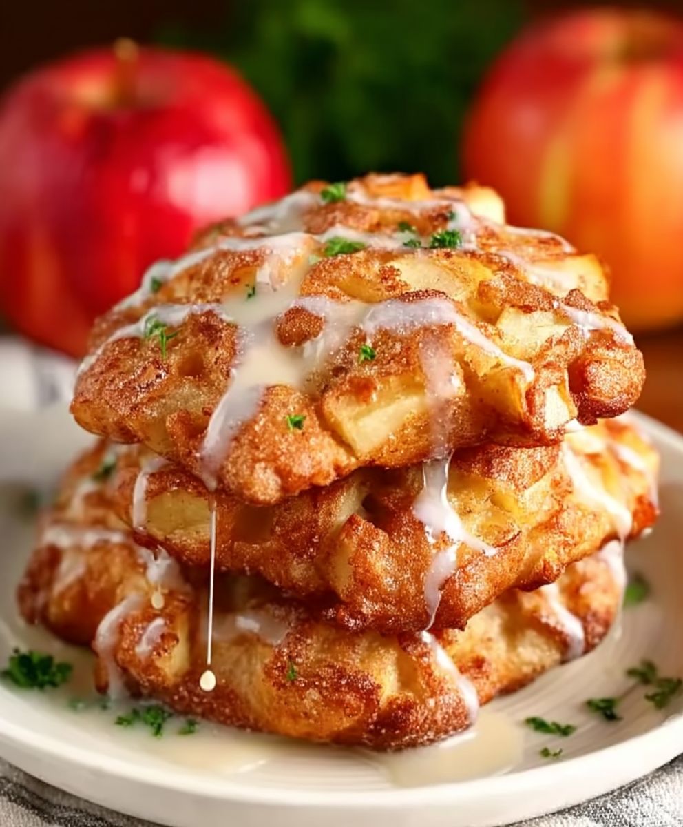 Juicy Air Fryer Apple Fritters | Sweet Cinnamon Apple Dessert image 2