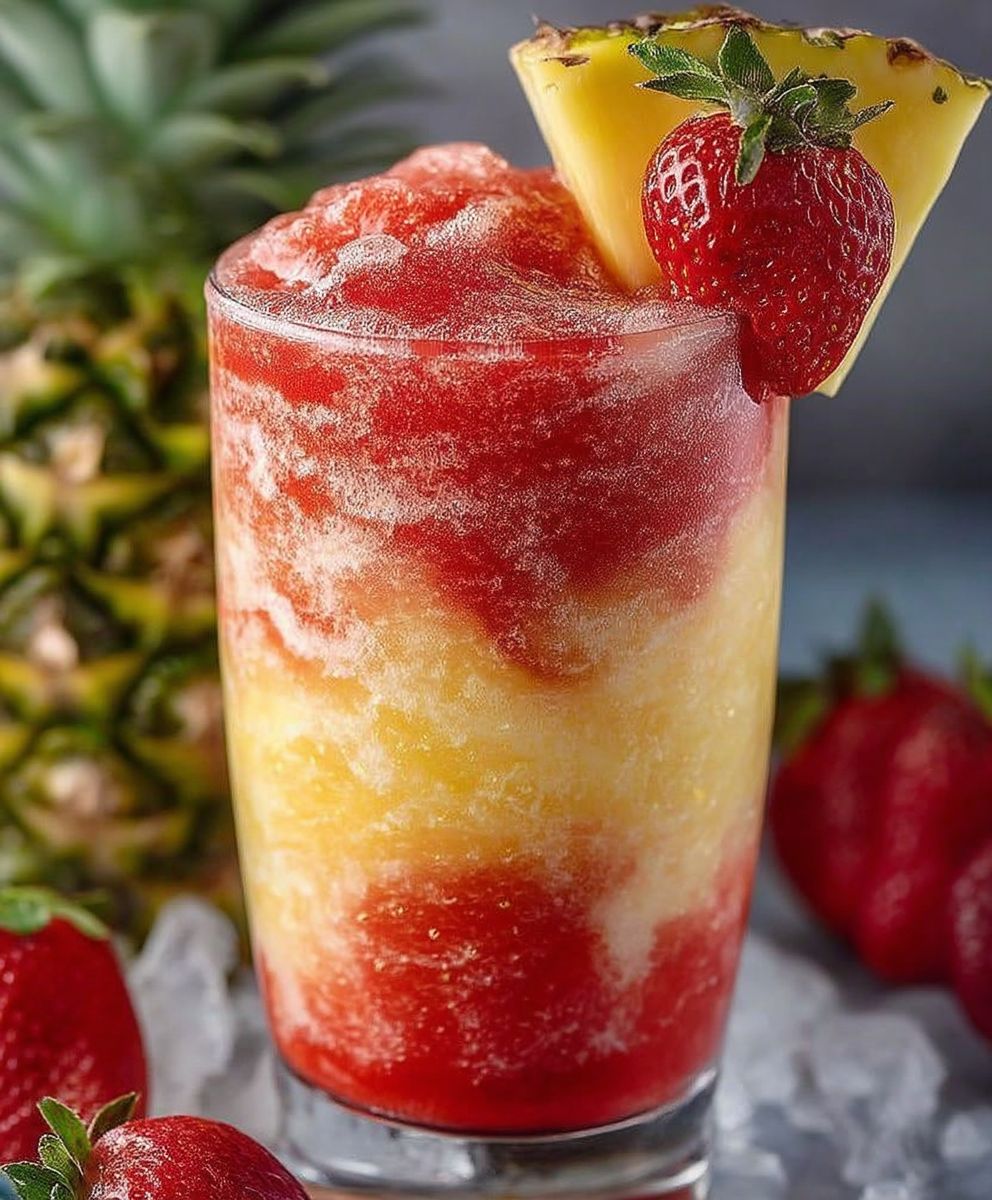 Pineapple Strawberry Swirled Slushies | Ultimate Refreshing Summer Drink Recipe image 2