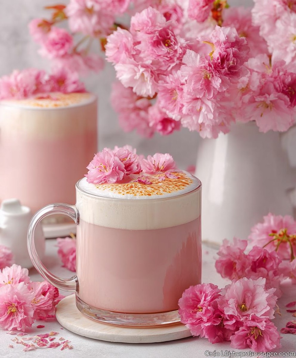 Sakura Latte | Creamy Japanese Cherry Blossom Drink Recipe image 2